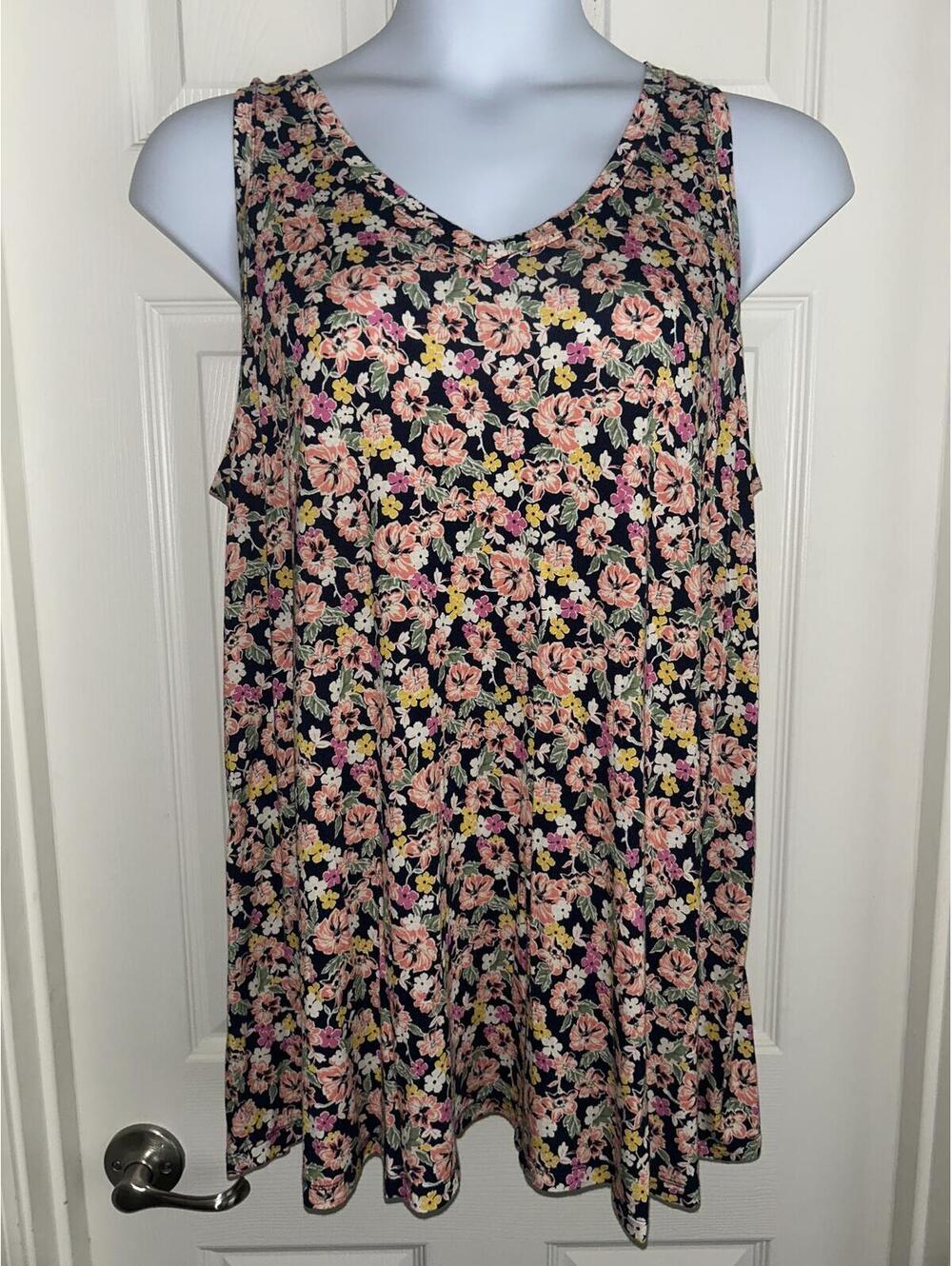 Lane Bryant Floral Swing Tank Sz 14/16